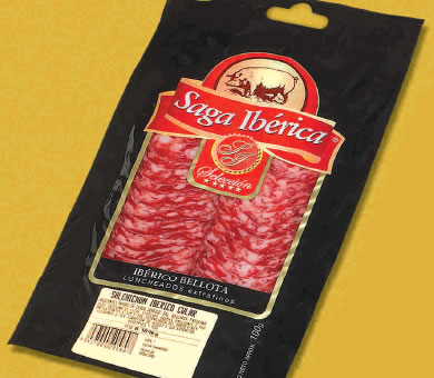Salchich�n Cular Ib�rico Bellota en lonchas (Sobre de 100 g) - Saga Ib�rica